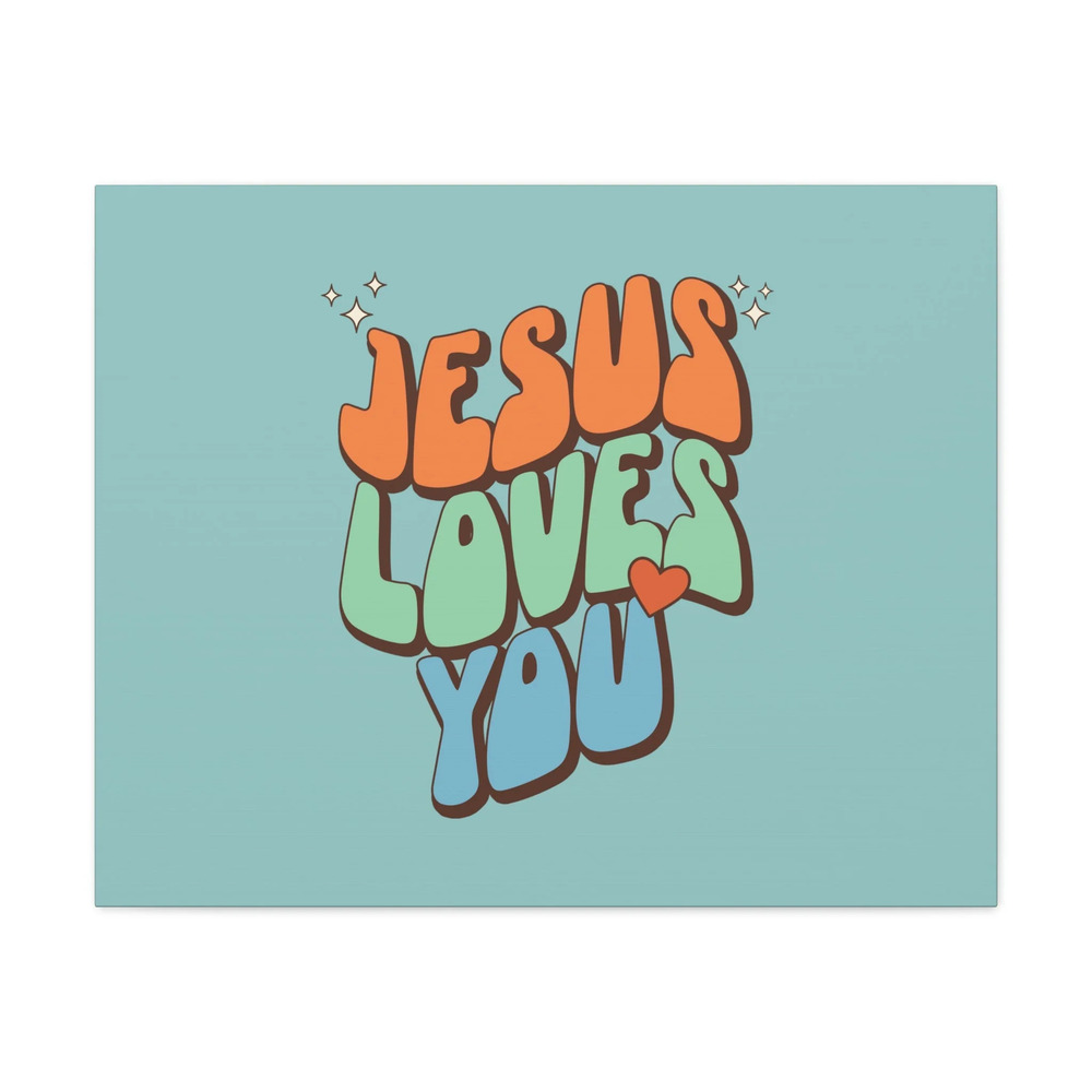 Scripture Walls John 15:9 Jesus Loves You Sky Blue Bible Canvas Christian Wall